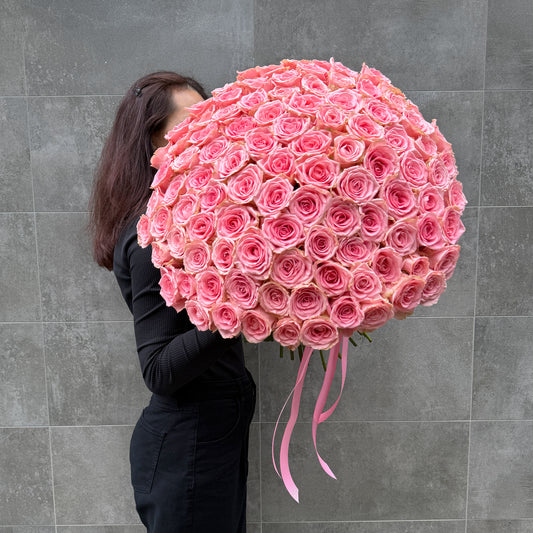 Bukiet różowych róż