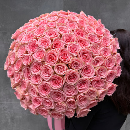 Bukiet różowych róż