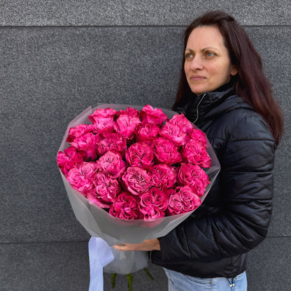 Bukiet różowej róży piwoniowej