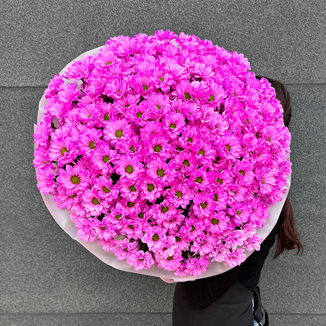 Bukiet różowych chryzantem