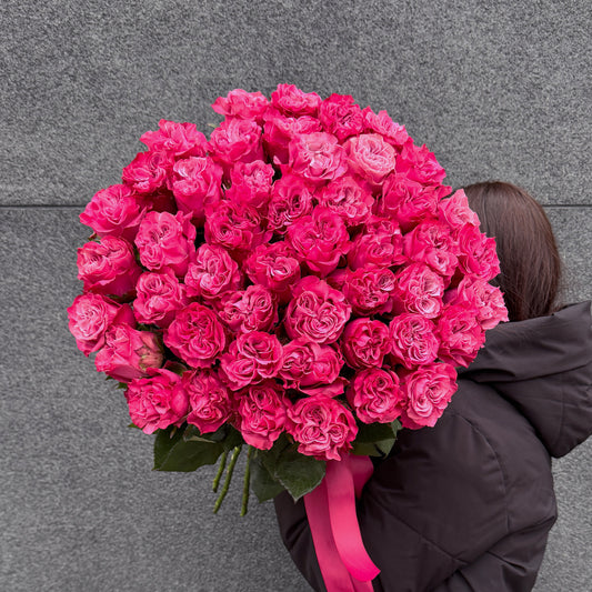 Bukiet różowej róży piwoniowej – elegancki różowy bukiet Warszawa