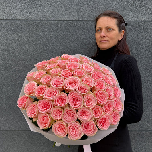 Bukiet różowych róż