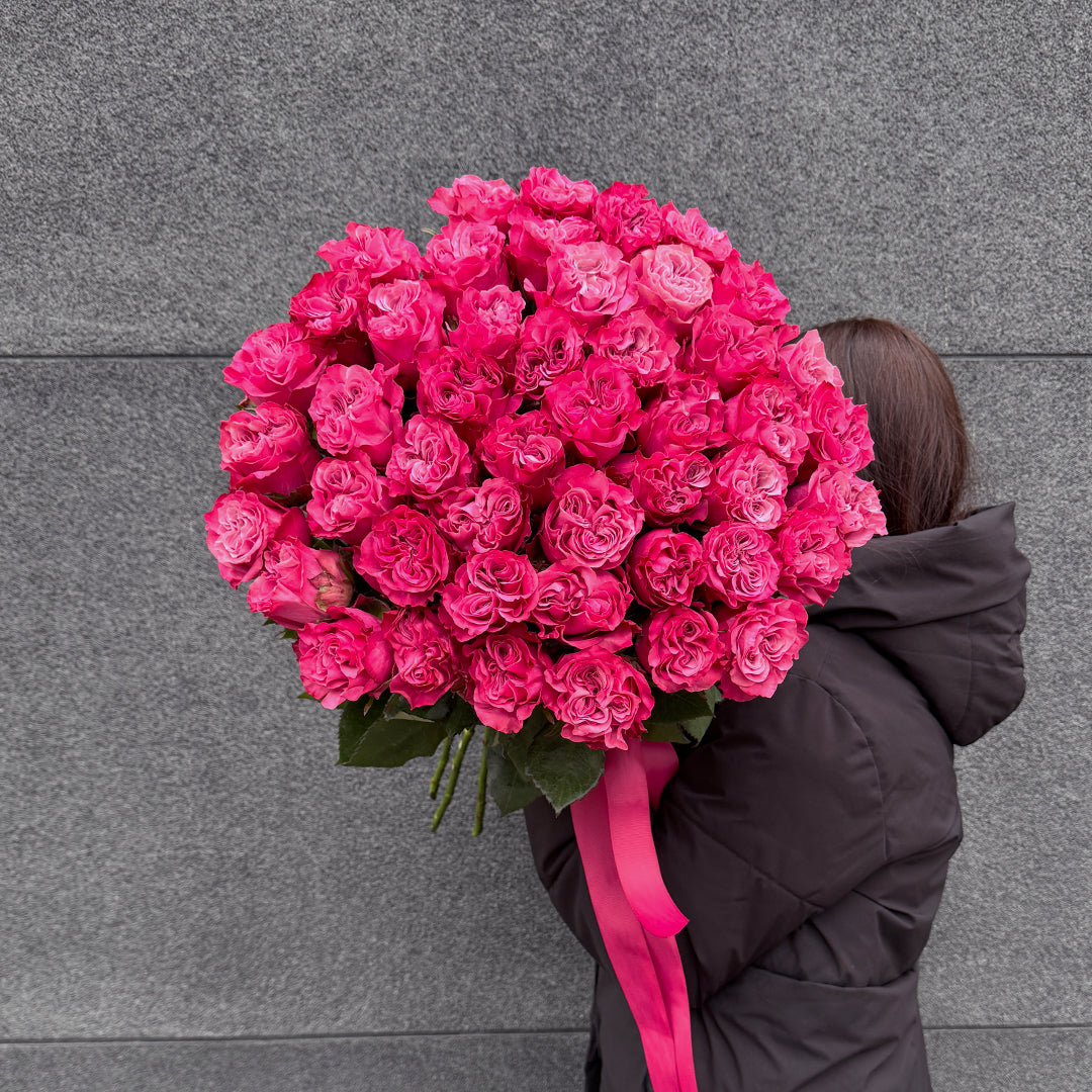 Bukiet różowej róży piwoniowej